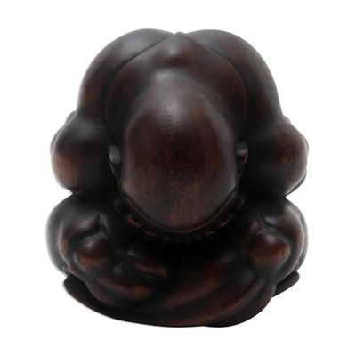 Alternate image for Wood Sculpture of Javanese Yogi Man Orang Malu