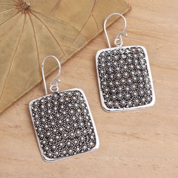 Alternate image for Hand Crafted 925 Sterling Silver Dangle Earrings Sparkle Lights