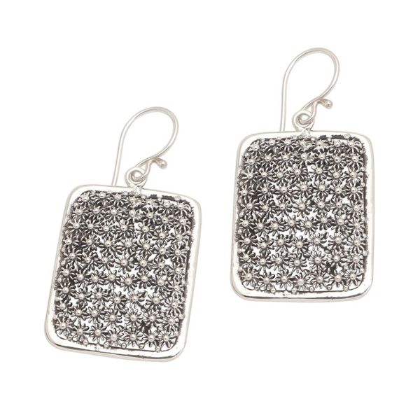 Alternate image for Hand Crafted 925 Sterling Silver Dangle Earrings Sparkle Lights