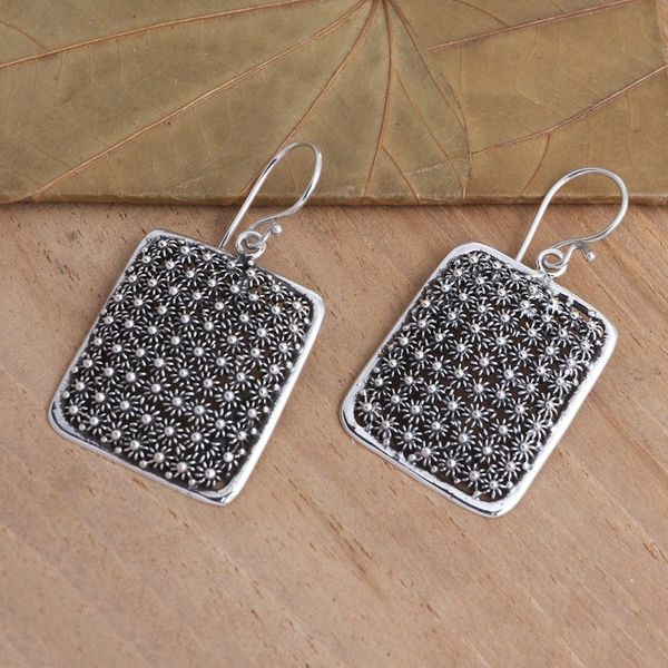 Alternate image for Hand Crafted 925 Sterling Silver Dangle Earrings Sparkle Lights