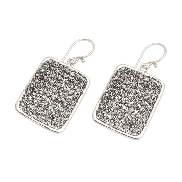 Alternate image for Hand Crafted 925 Sterling Silver Dangle Earrings Sparkle Lights