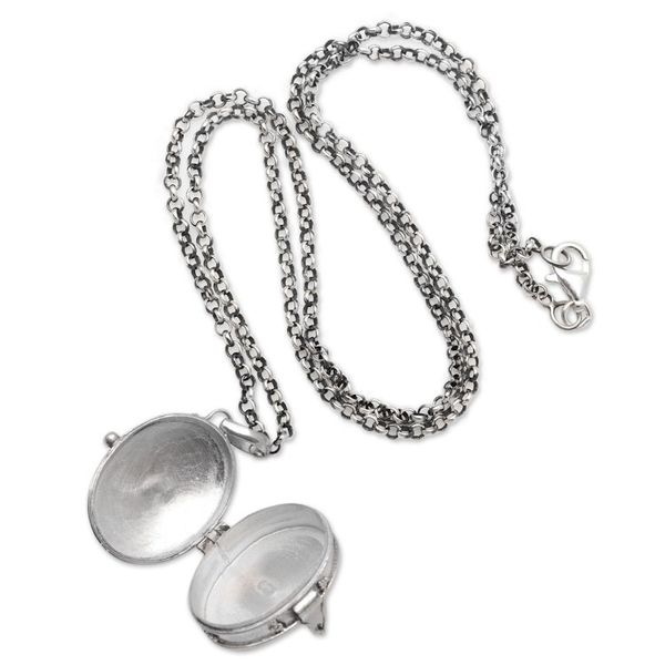 Alternate image for Amethyst Locket Necklace on Cable Chain Romantically Inclined