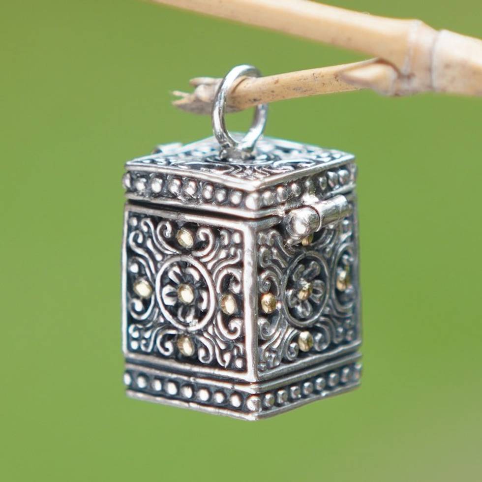 Sterling Silver Prayer Box Pendant 'My Prayers'