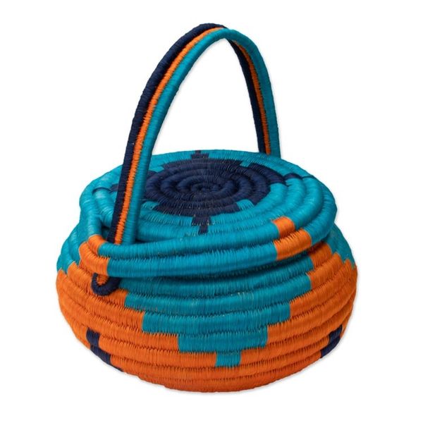 Alternate image for Guacamayas Natural Fiber Covered Basket from Colombia Monserrate