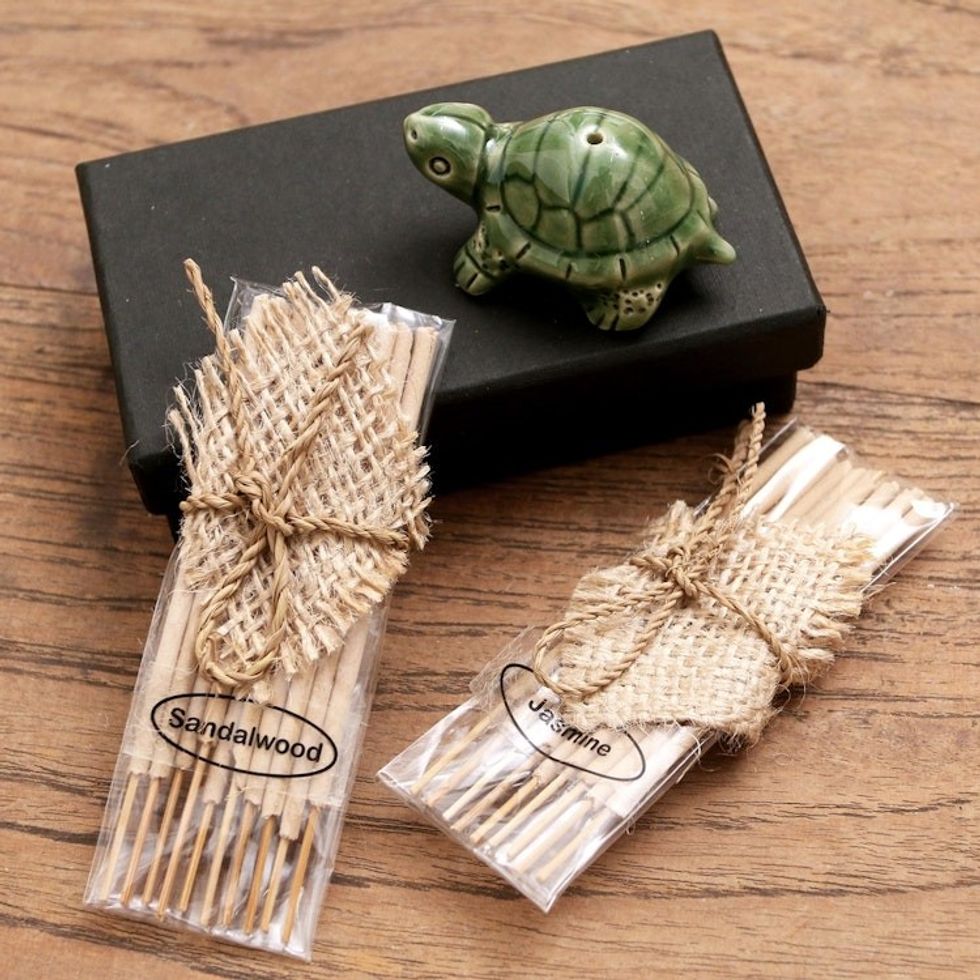 Ceramic Incense Set with Turtle Motif 'Balinese Turtle'