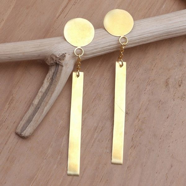 Alternate image for Artisan Crafted Gold-Plated Dangle Earrings Golden Fire