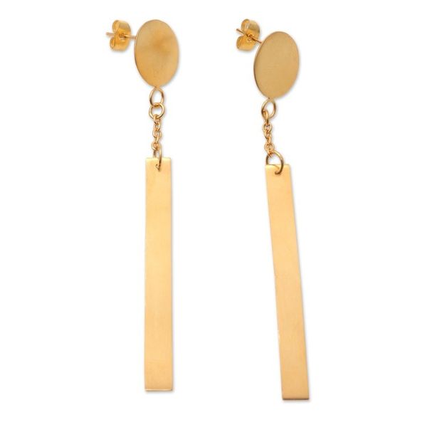 Alternate image for Artisan Crafted Gold-Plated Dangle Earrings Golden Fire