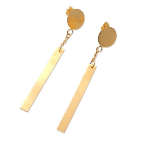 Alternate image for Artisan Crafted Gold-Plated Dangle Earrings Golden Fire