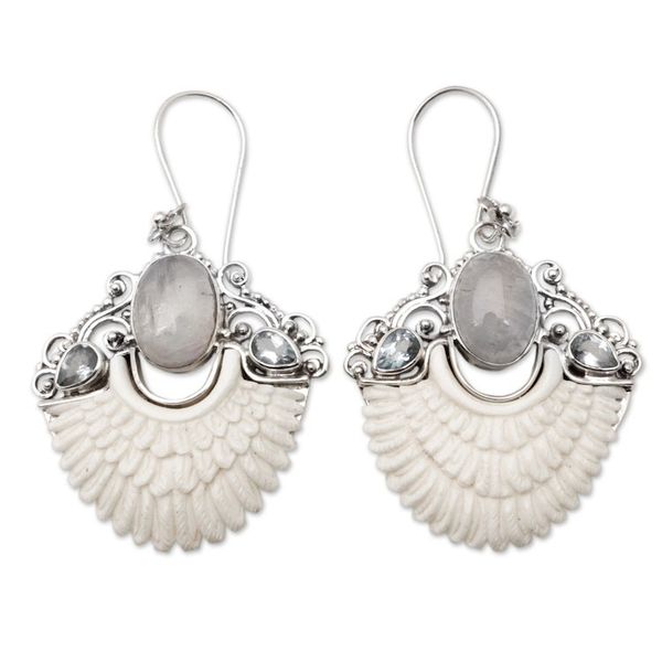Alternate image for Sterling Silver Chandelier Earrings in a Combination Finish Winged Harmony