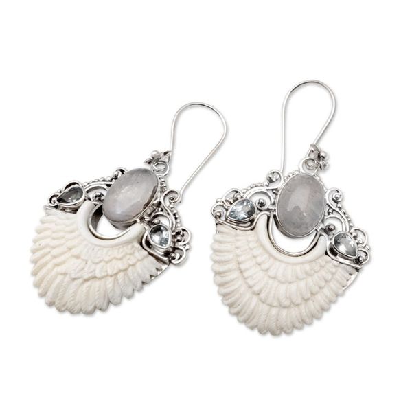 Alternate image for Sterling Silver Chandelier Earrings in a Combination Finish Winged Harmony