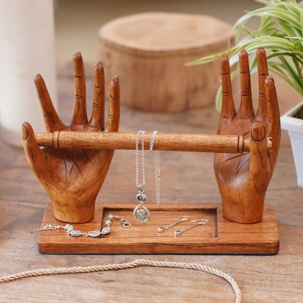 Alternate image for Handmade Jempinis Wood Jewelry Display Holding Memories