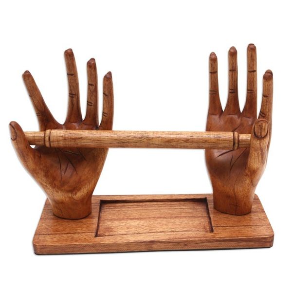 Alternate image for Handmade Jempinis Wood Jewelry Display Holding Memories