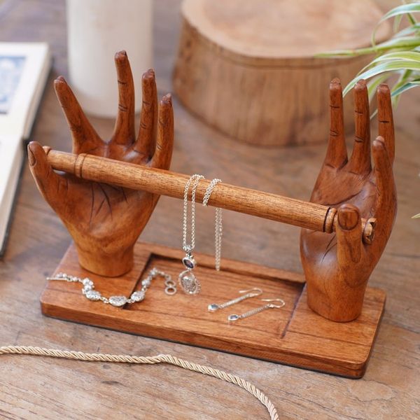 Alternate image for Handmade Jempinis Wood Jewelry Display Holding Memories