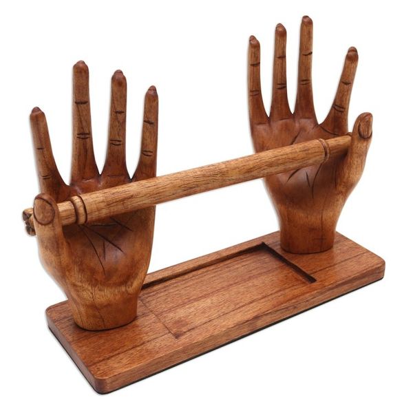 Alternate image for Handmade Jempinis Wood Jewelry Display Holding Memories