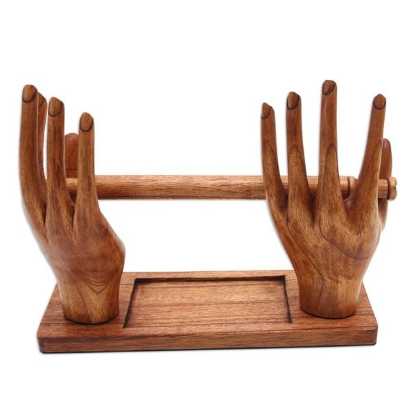Alternate image for Handmade Jempinis Wood Jewelry Display Holding Memories