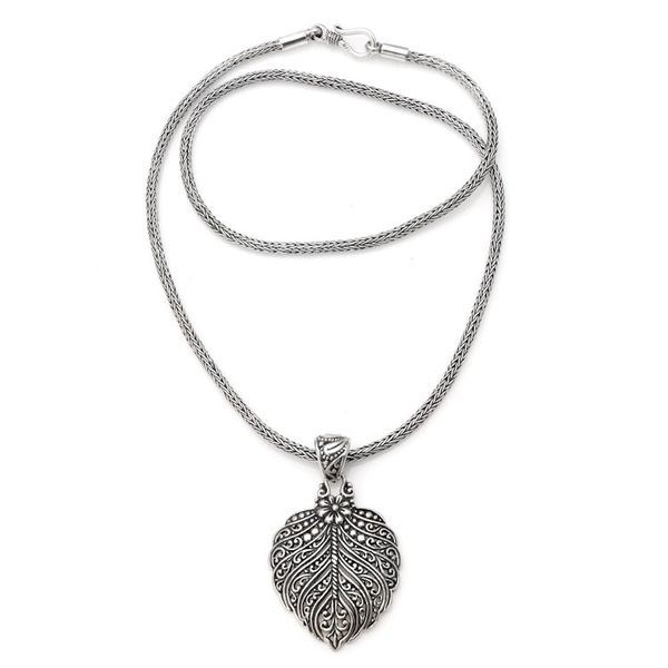 Alternate image for Sterling Silver Pendant Necklace with Leaf Motif Autumn Again