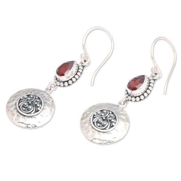 Alternate image for Faceted Pear-Shaped Garnet Dangle Earrings from Bali Balis Red Paradise