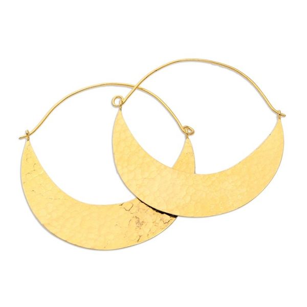 Alternate image for Hand Crafted Gold-Plated Hoop Earrings from Indonesia In the Same Canoe