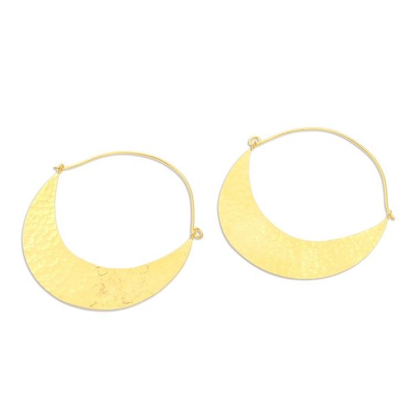 Alternate image for Hand Crafted Gold-Plated Hoop Earrings from Indonesia In the Same Canoe