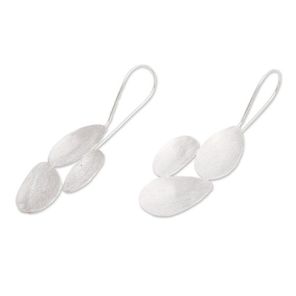Alternate image for Modern Cluster-Like Sterling Silver Statement Earrings Chic Cluster