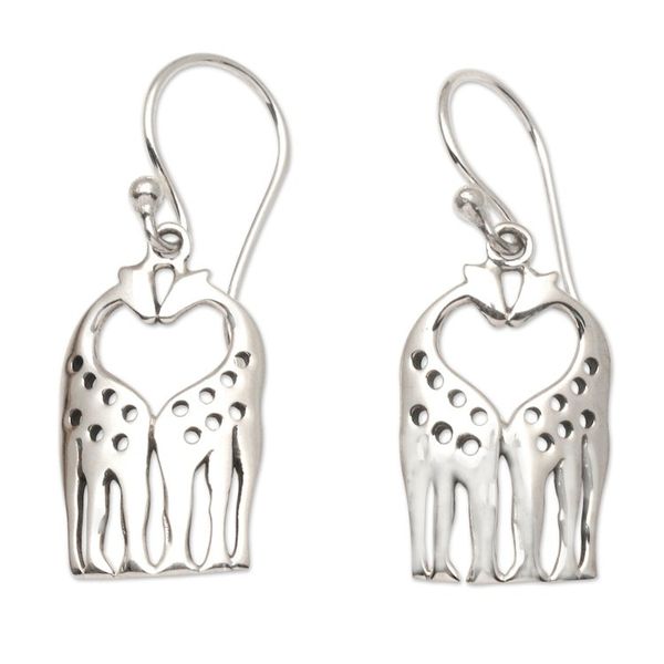 Alternate image for Sterling Silver Giraffe Dangle Earrings from Bali Sweet Spots