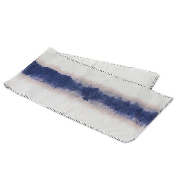 Alternate image for Hemstitched Tie-Dyed Table Runner Indigo River