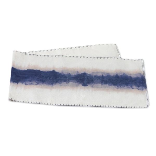 Alternate image for Hemstitched Tie-Dyed Table Runner Indigo River