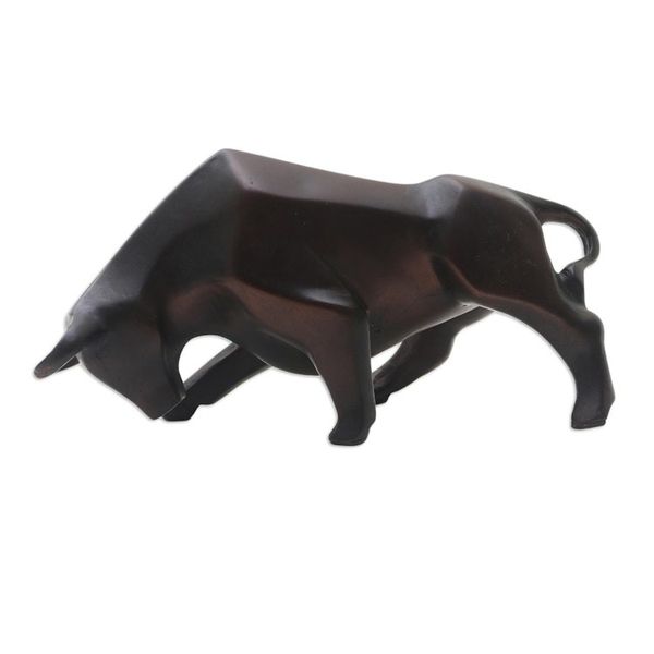 Alternate image for Artisan Crafted Cement Bull Statuette Determined