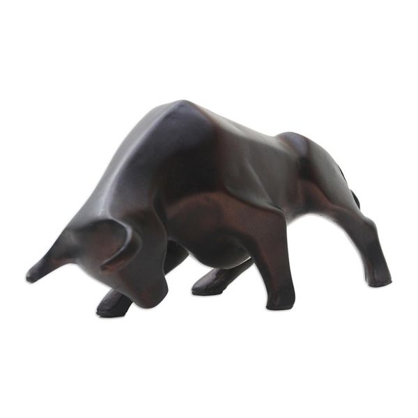 Alternate image for Artisan Crafted Cement Bull Statuette Determined