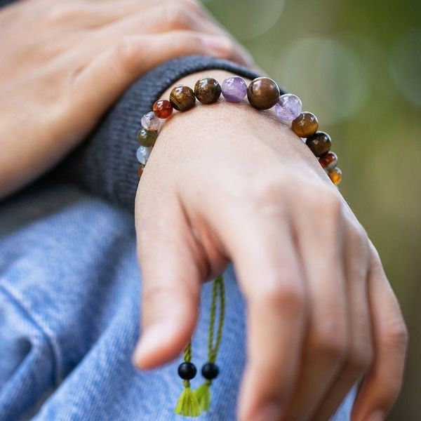 Alternate image for Bohemian Handmade Adjustable Multi-Gemstone Beaded Bracelet Harmonious Soul