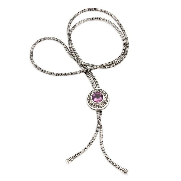 Alternate image for Fair Trade Balinese Faceted 1-Carat Amethyst Lariat Necklace Amethyst Sense