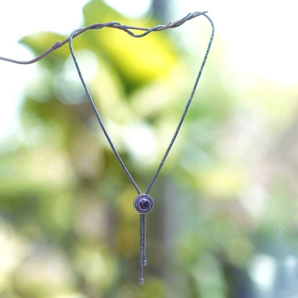 Alternate image for Fair Trade Balinese Faceted 1-Carat Amethyst Lariat Necklace Amethyst Sense