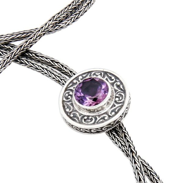 Alternate image for Fair Trade Balinese Faceted 1-Carat Amethyst Lariat Necklace Amethyst Sense