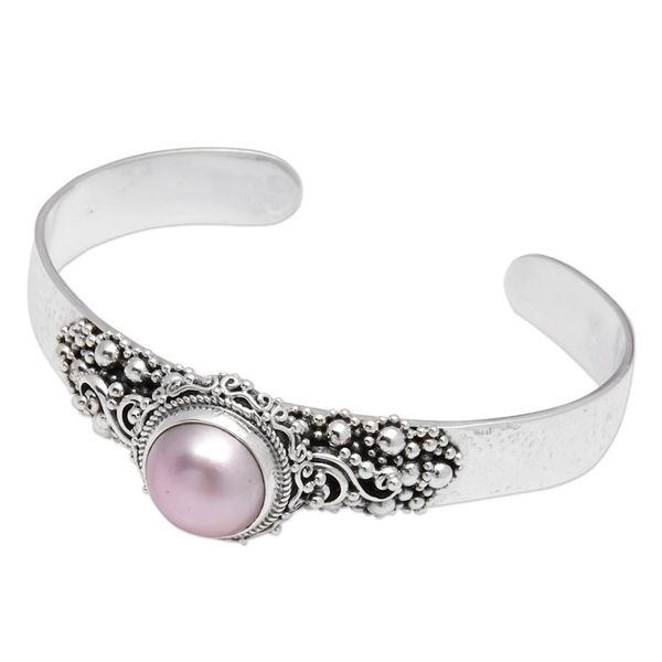 Alternate image for Traditional Pink Cultured Pearl Cuff Bracelet from Bali Pink Moonlight