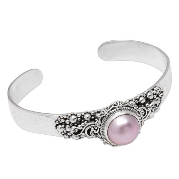 Alternate image for Traditional Pink Cultured Pearl Cuff Bracelet from Bali Pink Moonlight