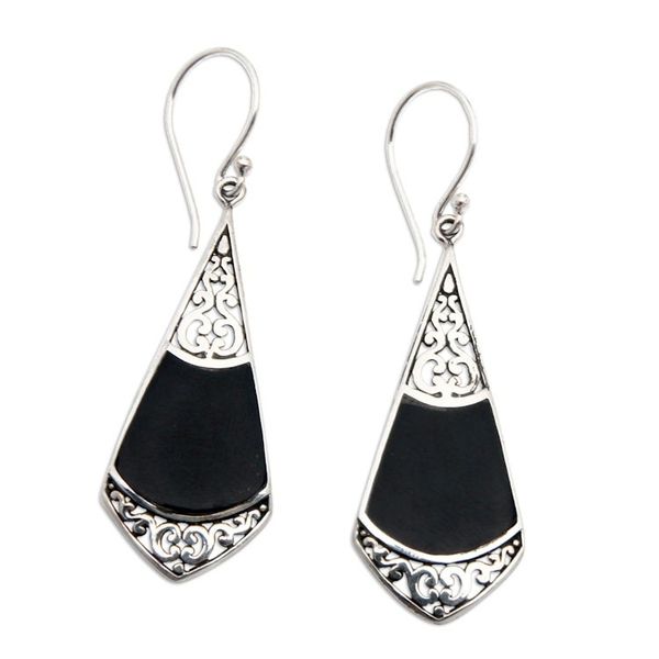 Alternate image for Classic Balinese Sterling Silver Dangle Earrings Triumphant Lady