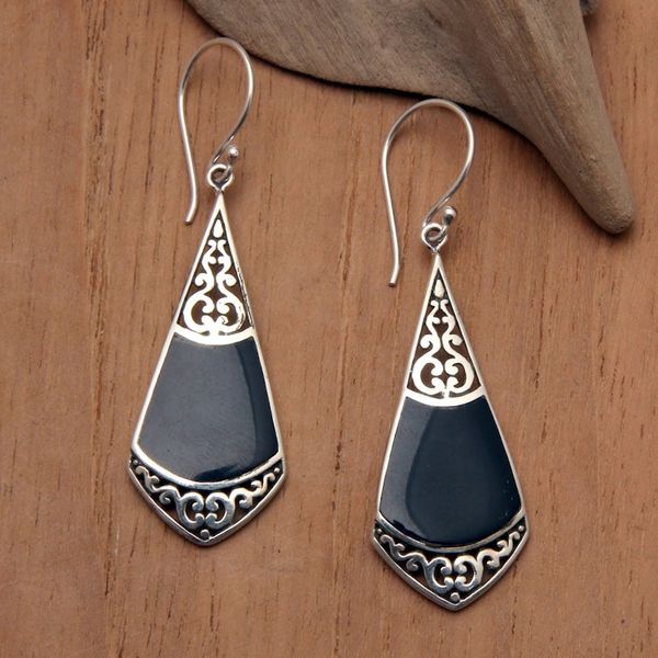 Alternate image for Classic Balinese Sterling Silver Dangle Earrings Triumphant Lady