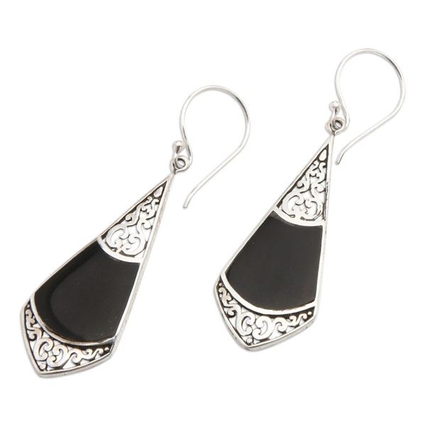 Alternate image for Classic Balinese Sterling Silver Dangle Earrings Triumphant Lady