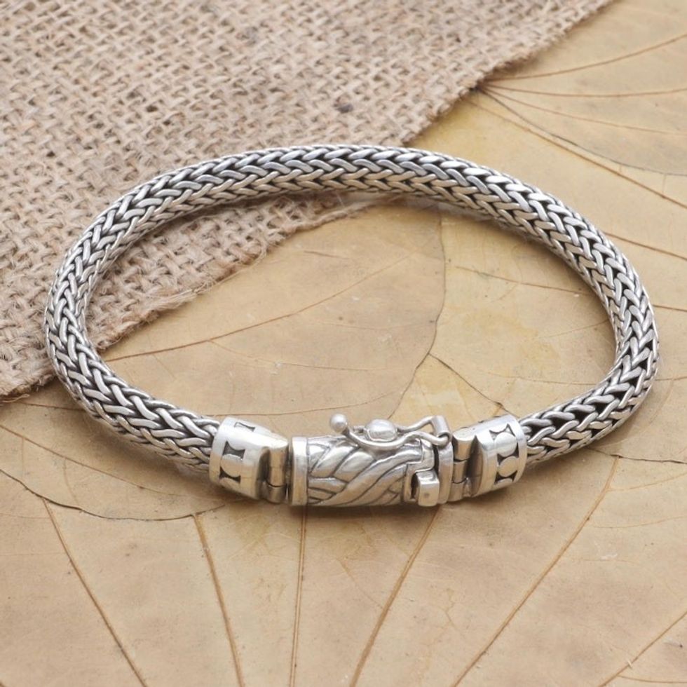 Men's Sterling Silver Snake Chain Bracelet 'Style Endures'