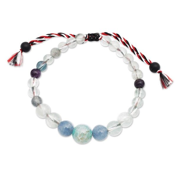 Alternate image for Fair Trade Fluorite and Aquamarine Beaded Bracelet from Bali Times of Serenity
