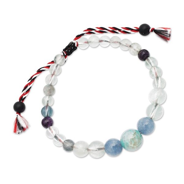 Alternate image for Fair Trade Fluorite and Aquamarine Beaded Bracelet from Bali Times of Serenity