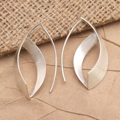 Alternate image for Hand Made Sterling Silver Drop Earrings Modern Woman
