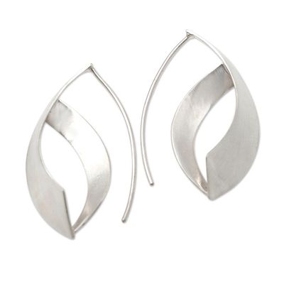 Alternate image for Hand Made Sterling Silver Drop Earrings Modern Woman
