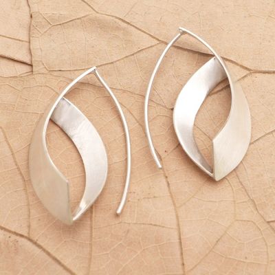 Alternate image for Hand Made Sterling Silver Drop Earrings Modern Woman