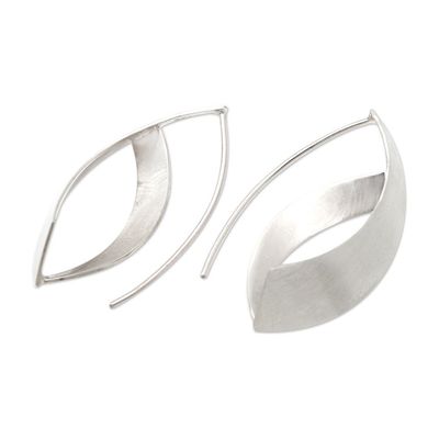 Alternate image for Hand Made Sterling Silver Drop Earrings Modern Woman