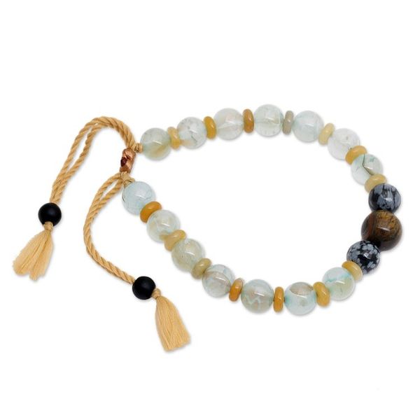 Alternate image for Adjustable Multi-Gemstone Beaded Yoga Bracelet from Bali Spiritual Blend