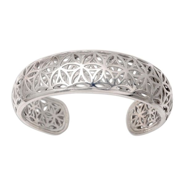 Alternate image for Openwork Sterling Silver Cuff Bracelet from Bali Sparkling Lotus
