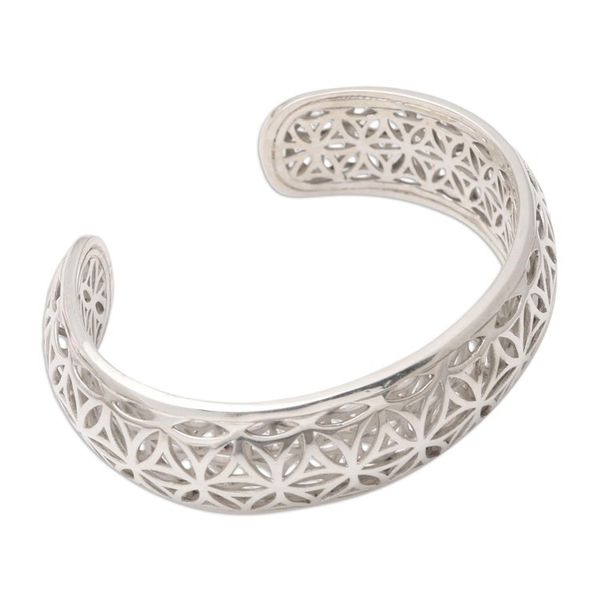 Alternate image for Openwork Sterling Silver Cuff Bracelet from Bali Sparkling Lotus