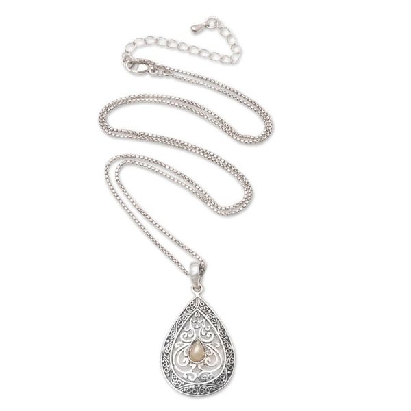 Alternate image for Gold-Accented Sterling Silver Pendant Necklace Sun Tears