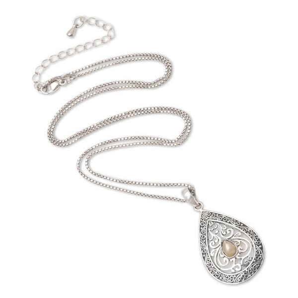 Alternate image for Gold-Accented Sterling Silver Pendant Necklace Sun Tears